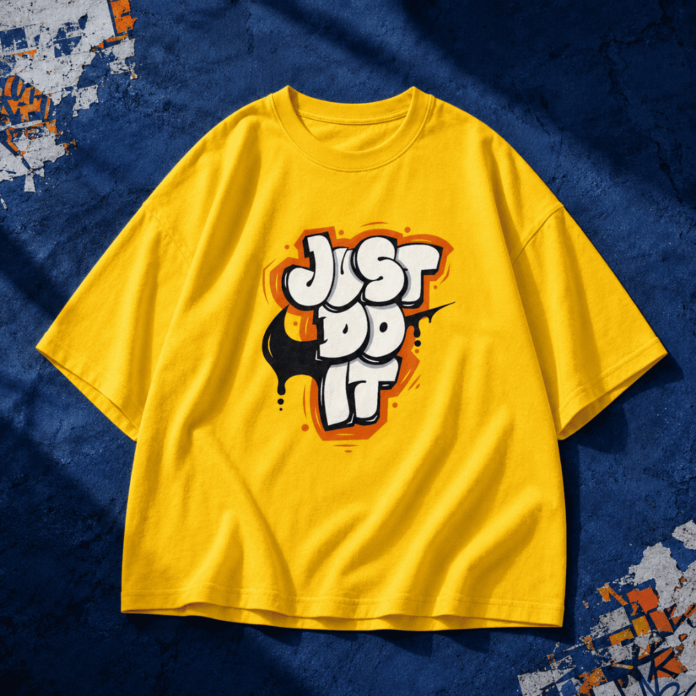 "Graffiti Just Do It" Aesthetic Drop Shoulder T-Shirt