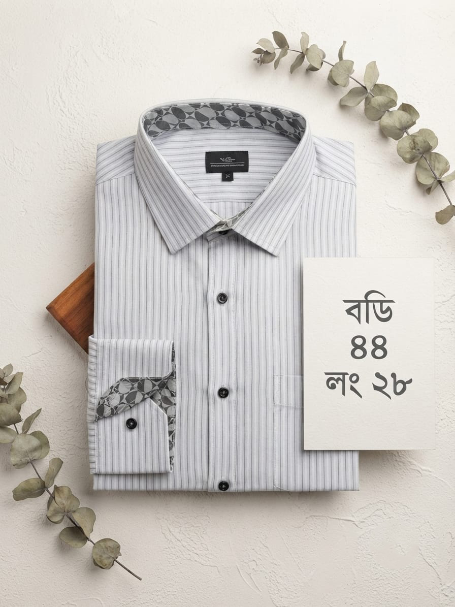 Premium Quality Light Grey Pinstripe Shirt