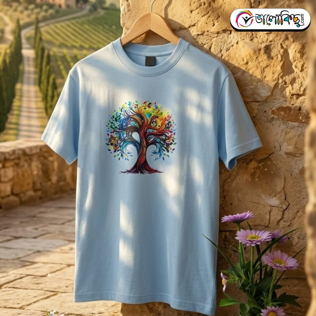 Colorful Tree Drop Shoulder