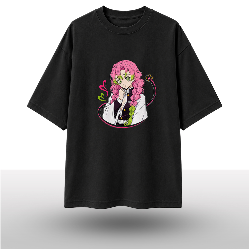 Demon Slayer "Mitsuri Kanroji" Black Oversized T-Shirt)