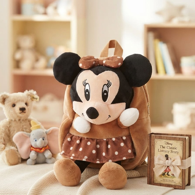 3D Minnie Mouse Doll Backpack for Kids – BROWN