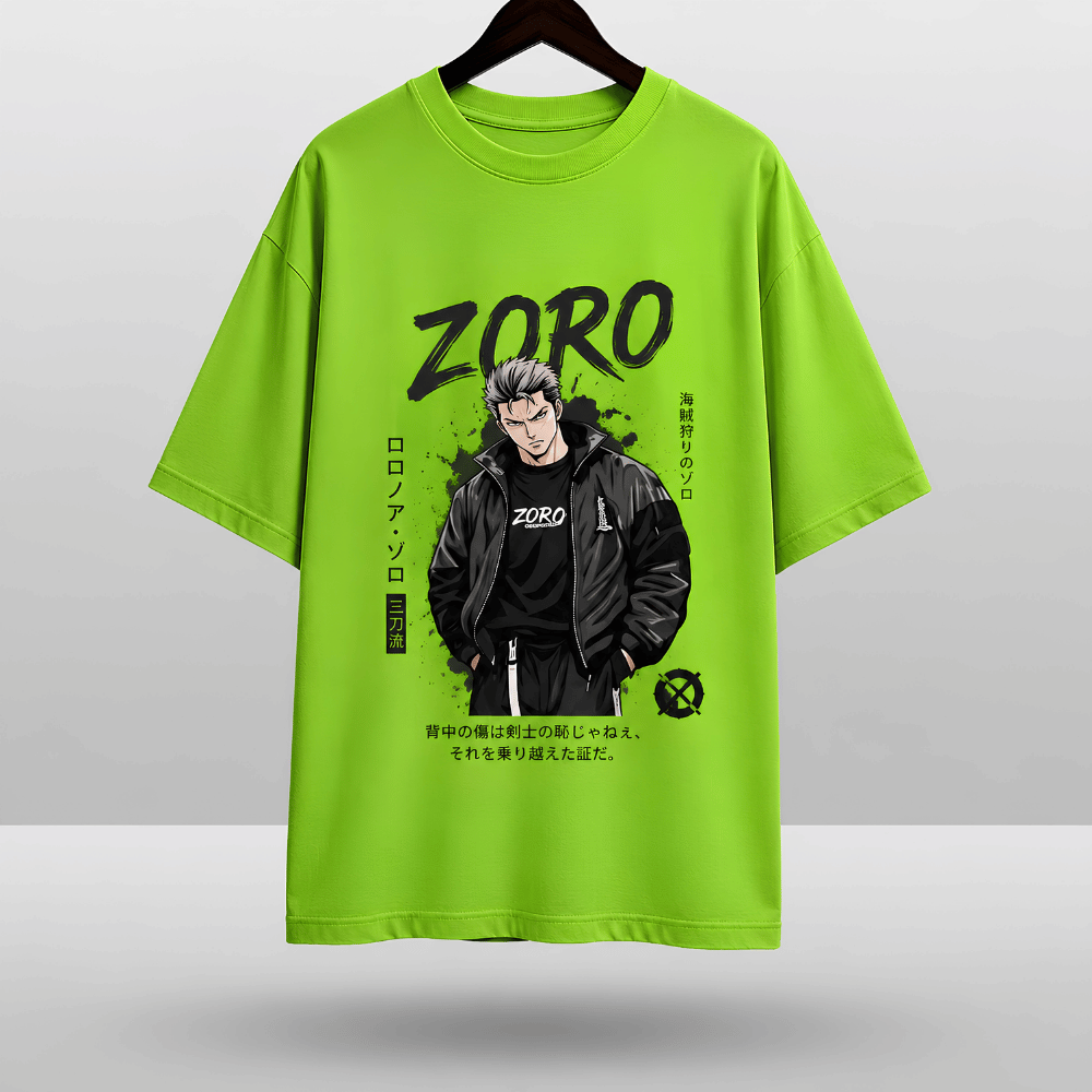 "Zoro" Anime Graphic Drop Shoulder T-Shirt