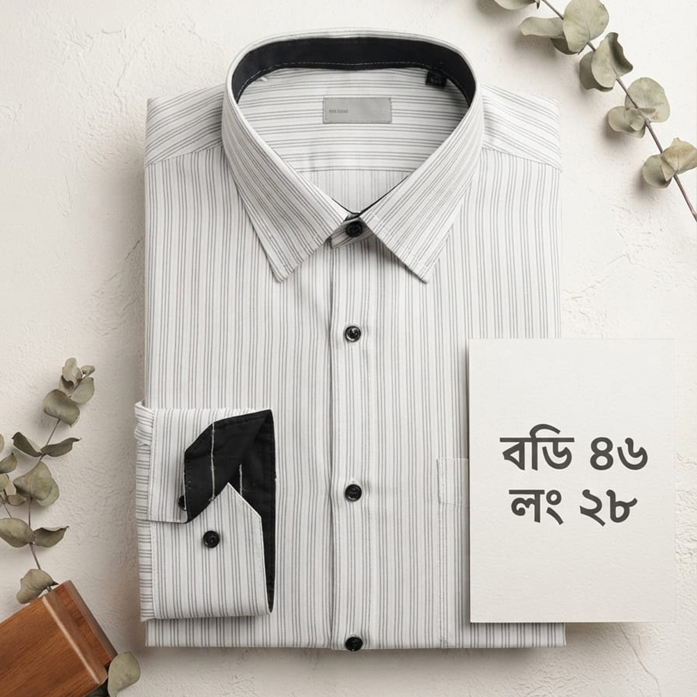 Premium Quality Grey Striped Shirt - Body 46cm