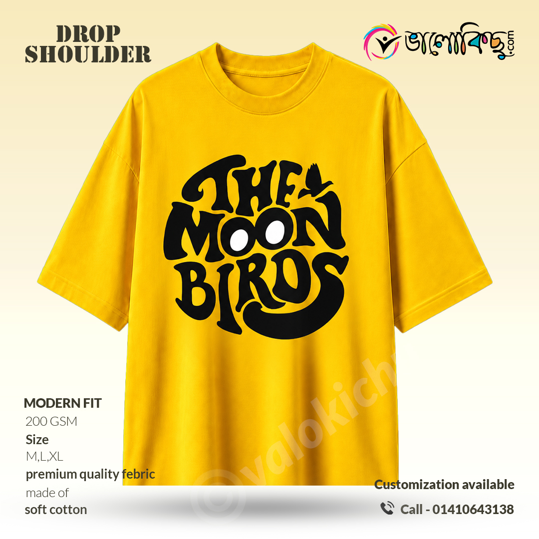 The Moon Birds" Aesthetic Drop Shoulder