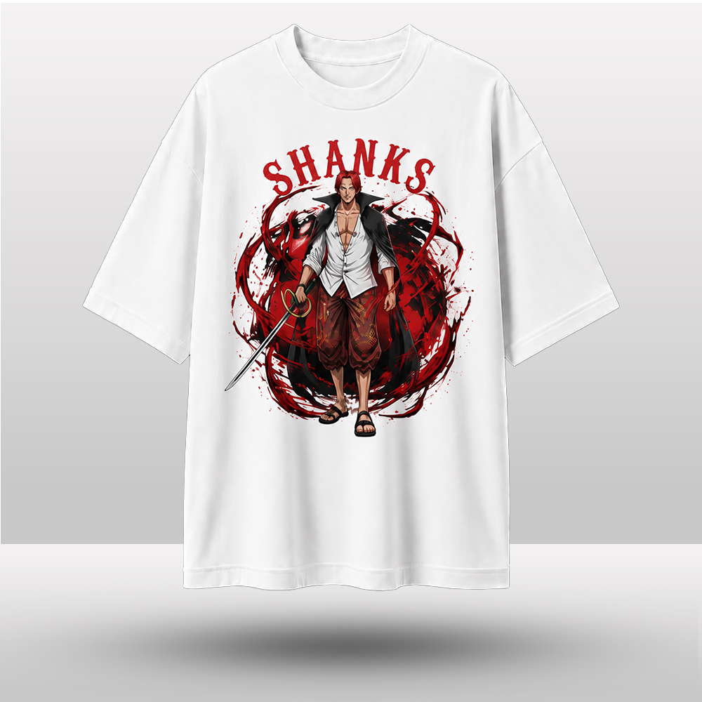 "Shanks" Anime Graphic Drop Shoulder T-Shirt