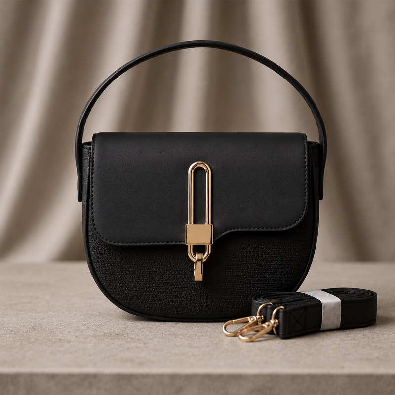 Classic Buckle Mini Handbag (Black)