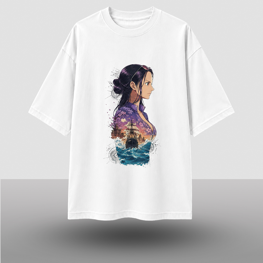 One Piece "Nico Robin" White Oversized T-Shirt