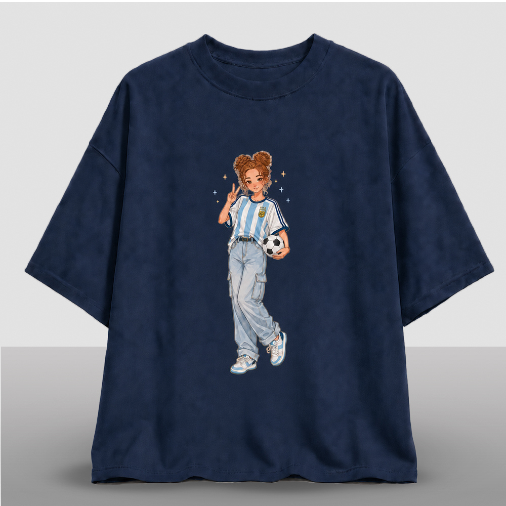 "Football Fanatic" Aesthetic Drop Shoulder T-Shirt