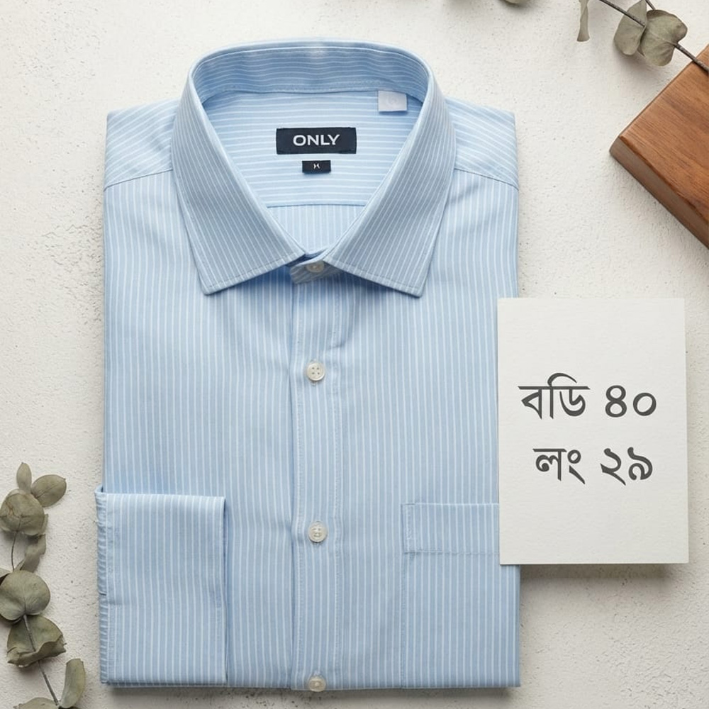Premium Quality Light Blue Striped Shirt - Body 40cm
