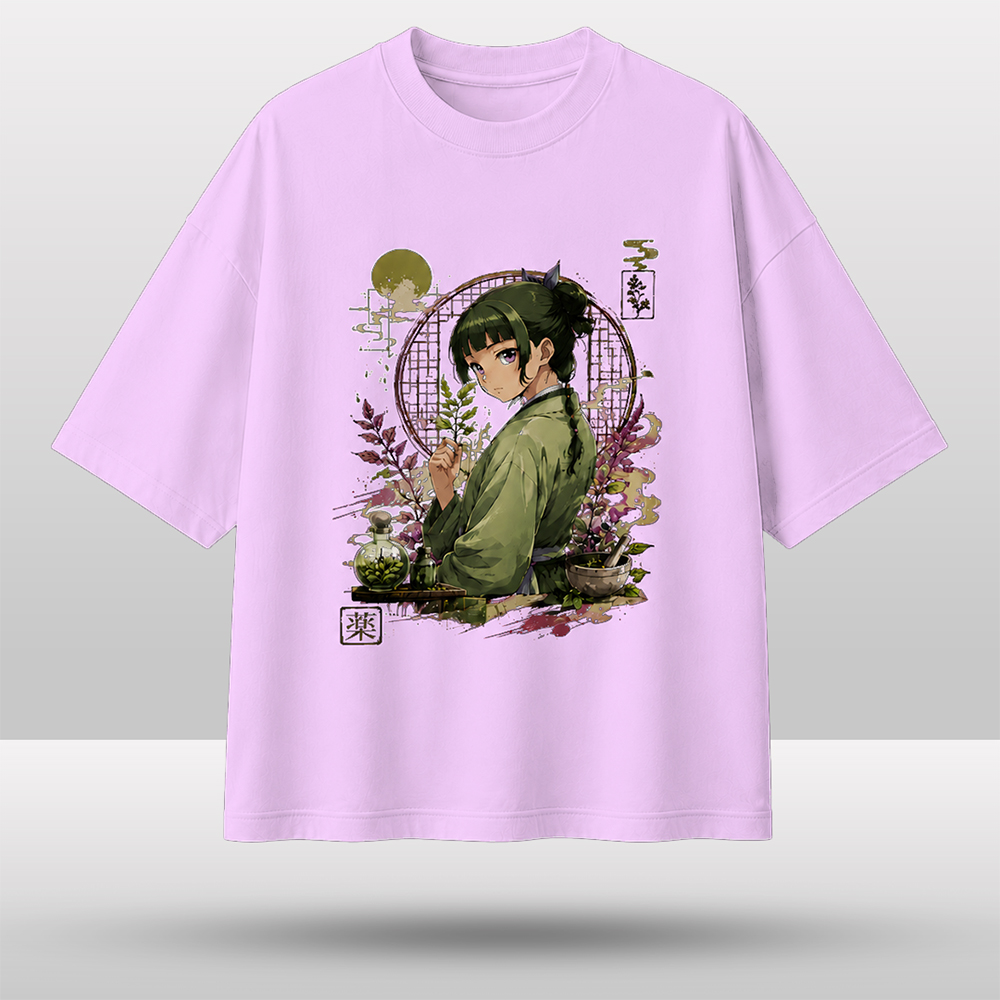 "Maomao" Aesthetic Anime Graphic Drop Shoulder T-Shirt