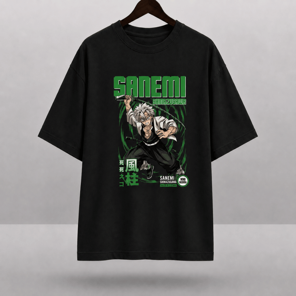 "Sanemi" Graphic Anime Print Drop Shoulder T-Shirt