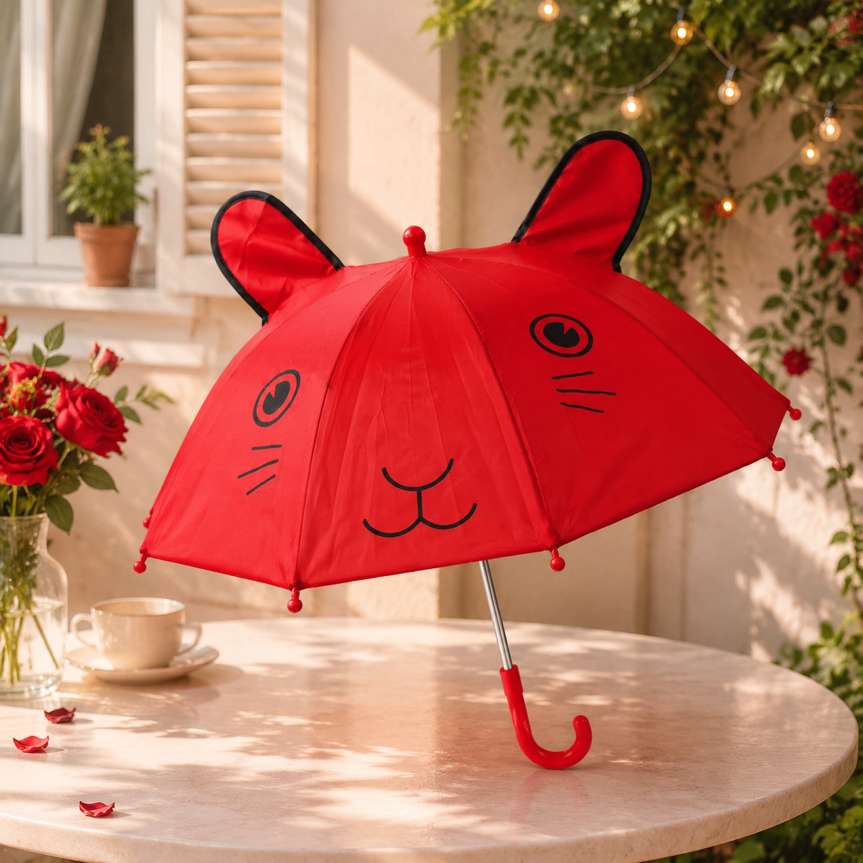 Vibrant Rabbit Hop Umbrella (Red)