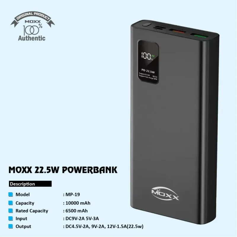 Moxx MP-19 10000mAh Powerbank with Dual USB Ports
