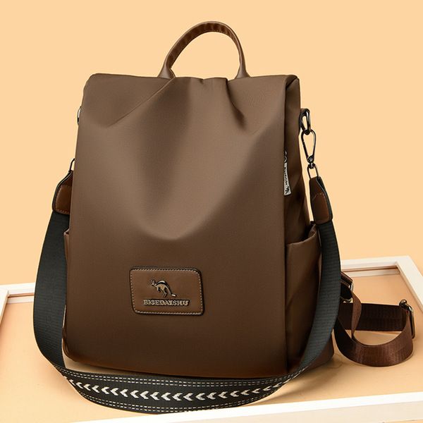 New Texture Oxford Cloth Women’s Backpack (Coffee)