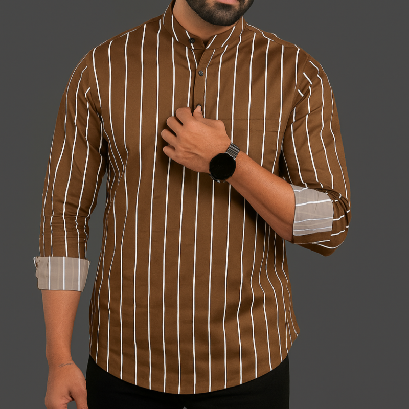 Premium Long Sleeve Striped Katua for Men