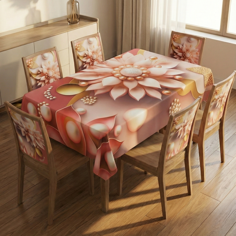 China Premium 3D Print Table Cloth Set