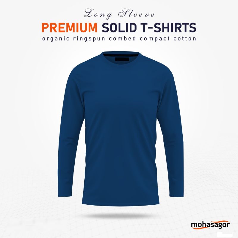 Men's Full Sleeve Solid T-Shirt- Petrol