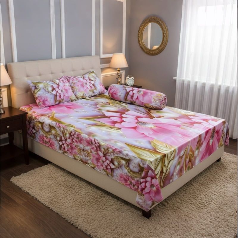 Water Proof China Premium 3D Design Bed Sheet King Size (7.8ft/6.8ft )