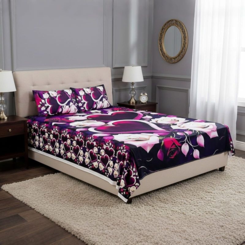 Water Proof China Premium 3D Design Bed Sheet King Size (7.8ft/6.8ft )