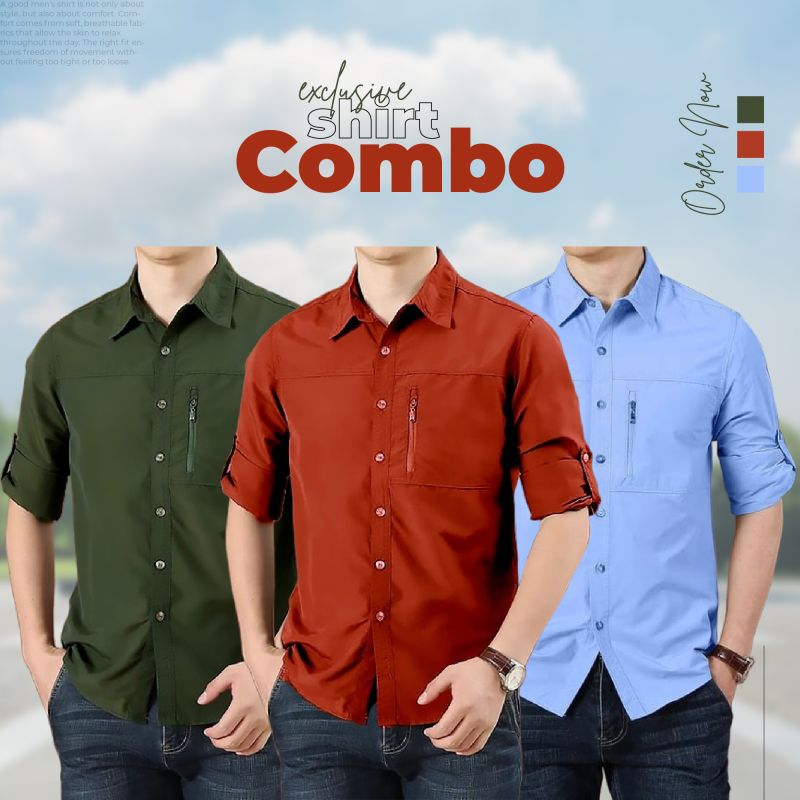 Exclusive 3-Piece Stylish Shirt Combo Pack