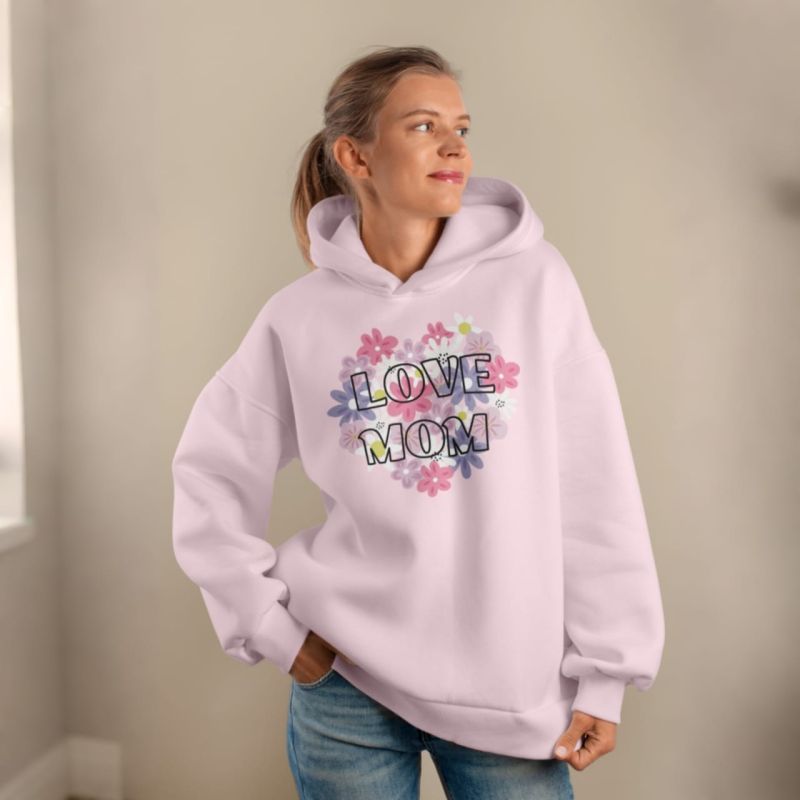 Premium Comfortable Printed Ladies Winter Hoodie ( White )Premium Comfortable Printed Ladies Winter Hoodie ( Pink )