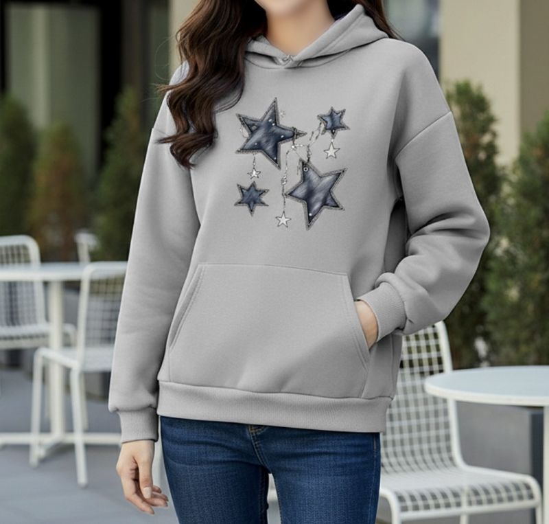 Premium Comfortable Printed Ladies Winter Hoodie