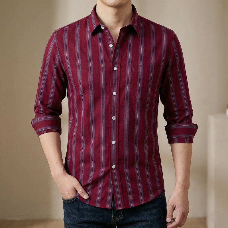 Mens long sleeve Strip shirt