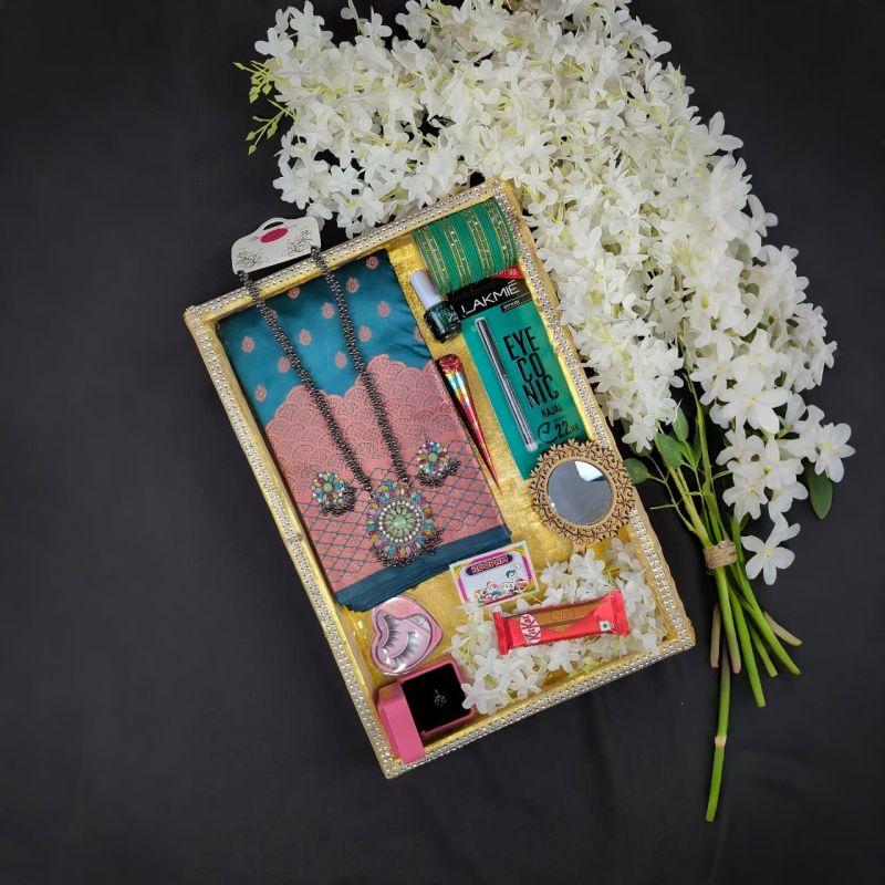 Premium Silk Katan Saree Combo Pack – Ocean Green