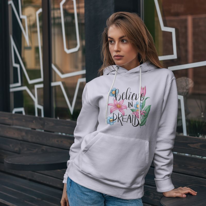 Premium Comfortable Printed Ladies Winter Hoodie ( Baby Pink)