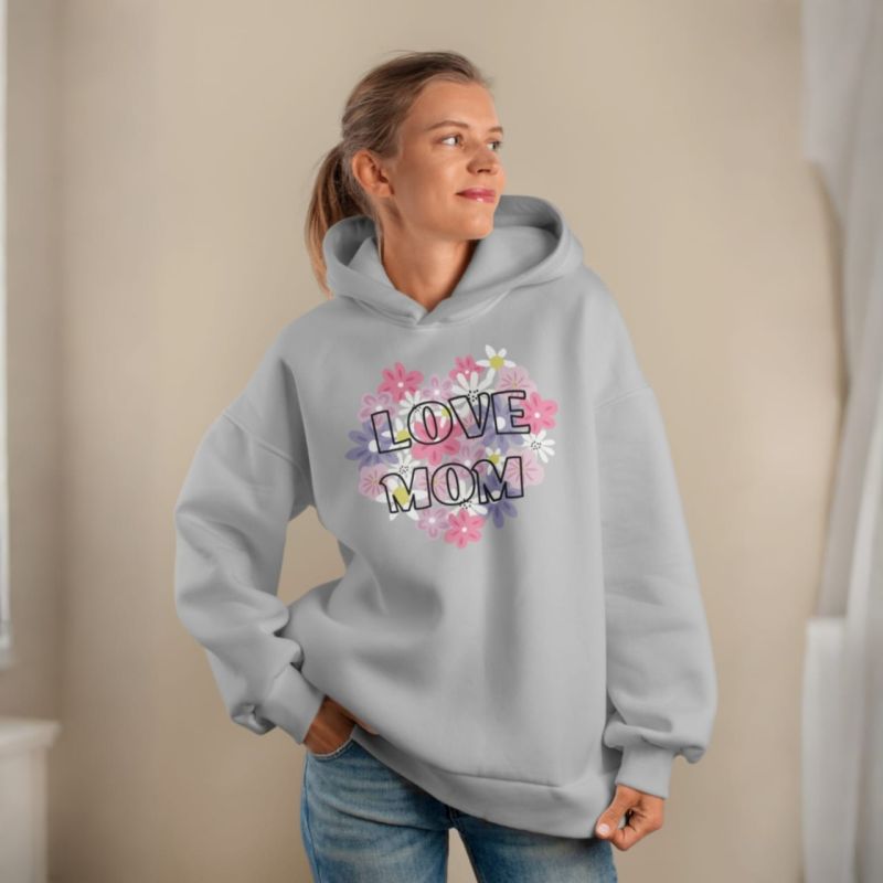 Premium Comfortable Printed Ladies Winter Hoodie ( Lite Blue )