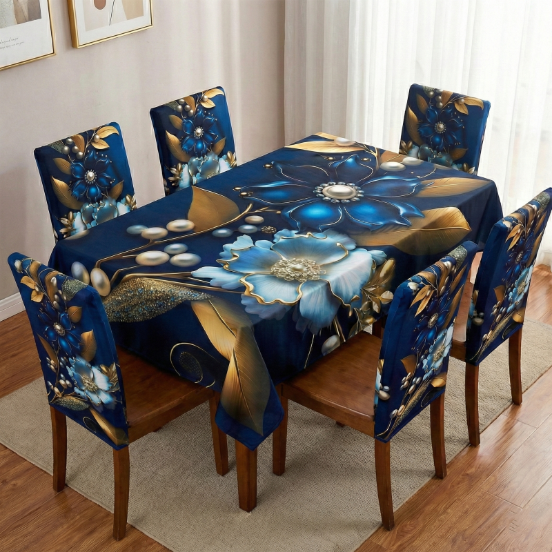 China Premium 3D Print Table Cloth Set