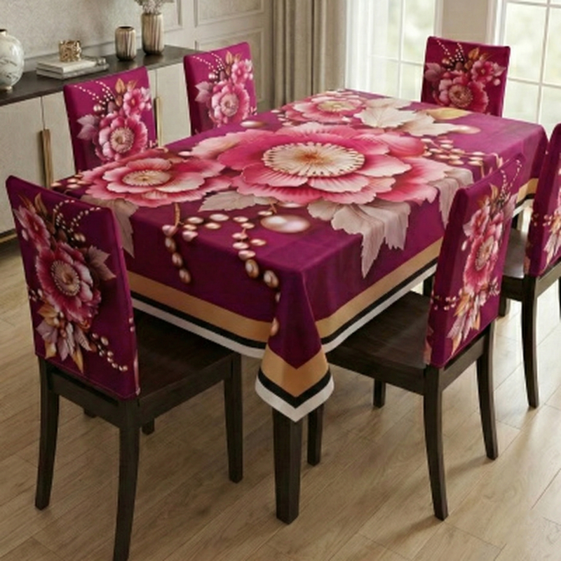 China Premium 3D Print Table Cloth Set