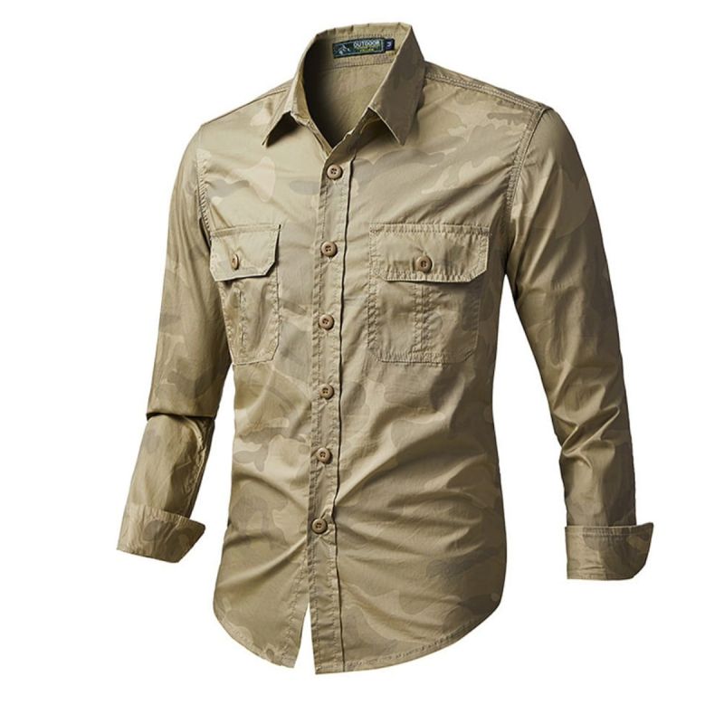 Full sleeves double pocket kemo printed Shirt