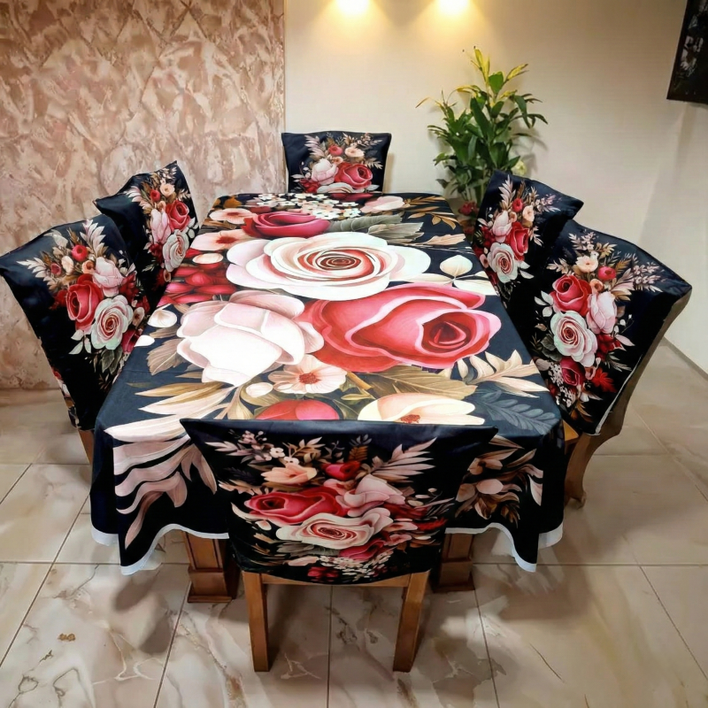 China Premium 3D Print Table Cloth Set