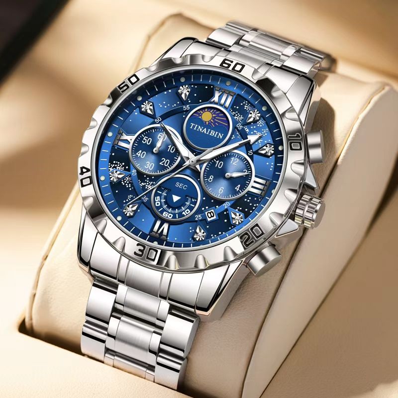 Tinaibin 6626: The Ultimate Blue Dial Multi-Function Men's Watch