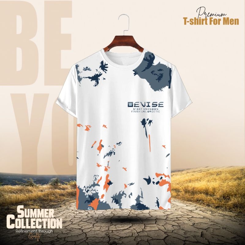 Stylish Comfortable sports T-Shirt(ASh+White)