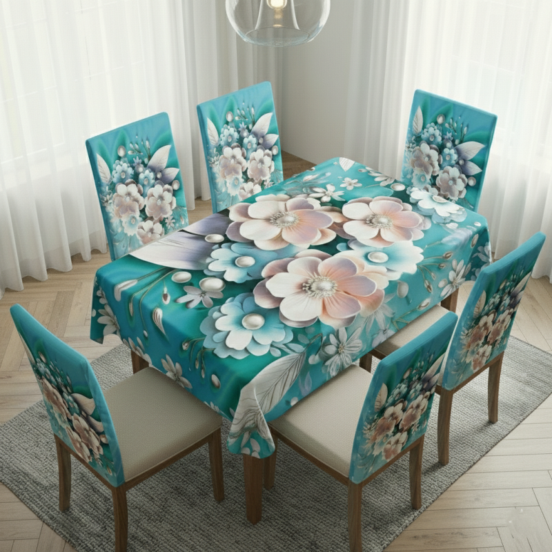 China Premium 3D Print Table Cloth Set