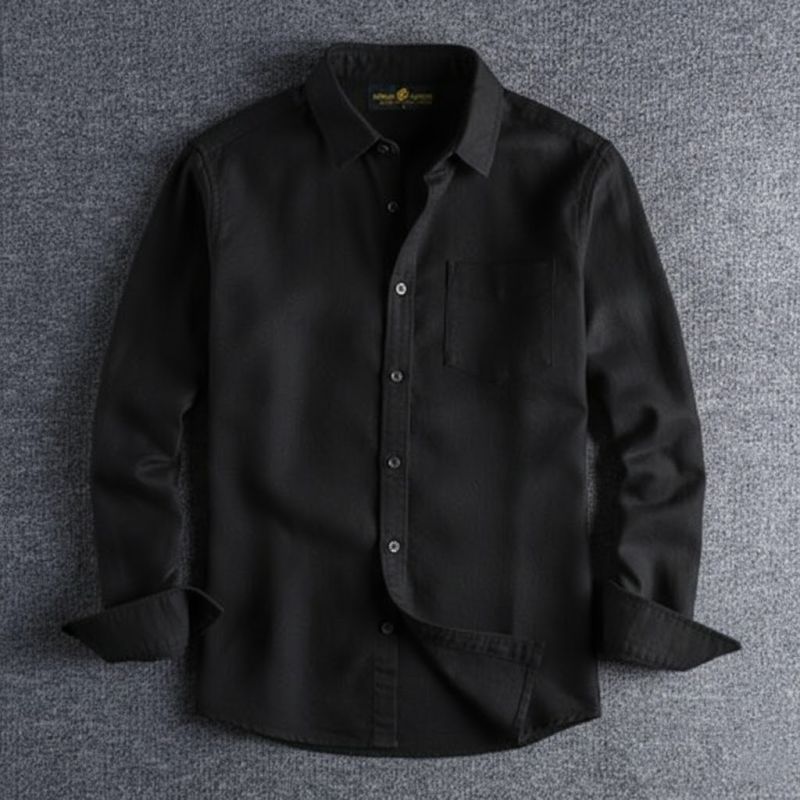 Men's Solid Colour Color Shirt(black)