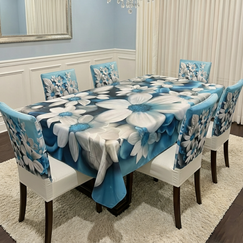 China Premium 3D Print Table Cloth Set