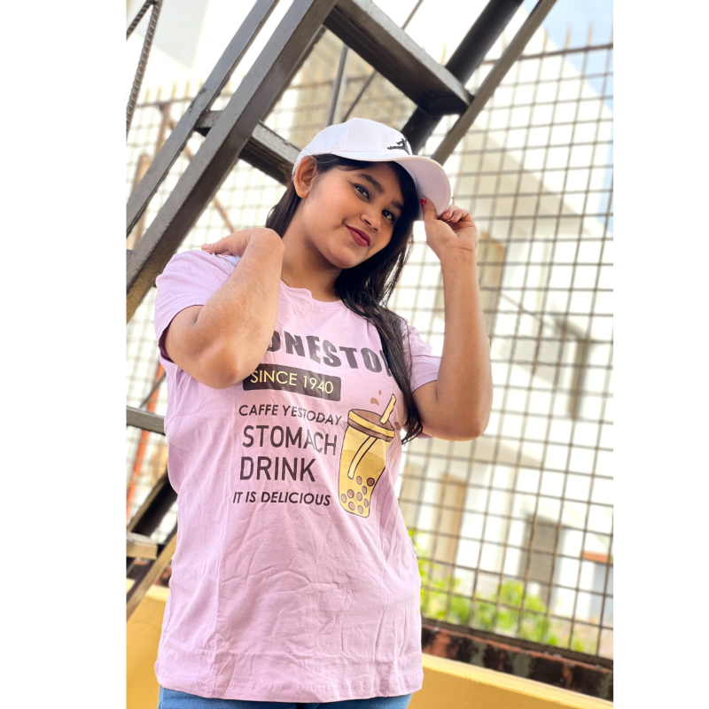 DTF Printed ladies  T shirt | Half Sleeve Plain | Regular Fit Ladies T Shirt for Women & Girls |
