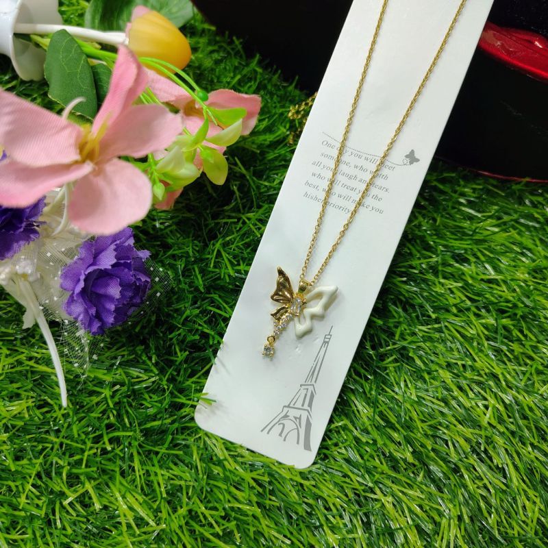 Fantasy Colorful Acrylic Butterfly Pendant Necklace  For Womens