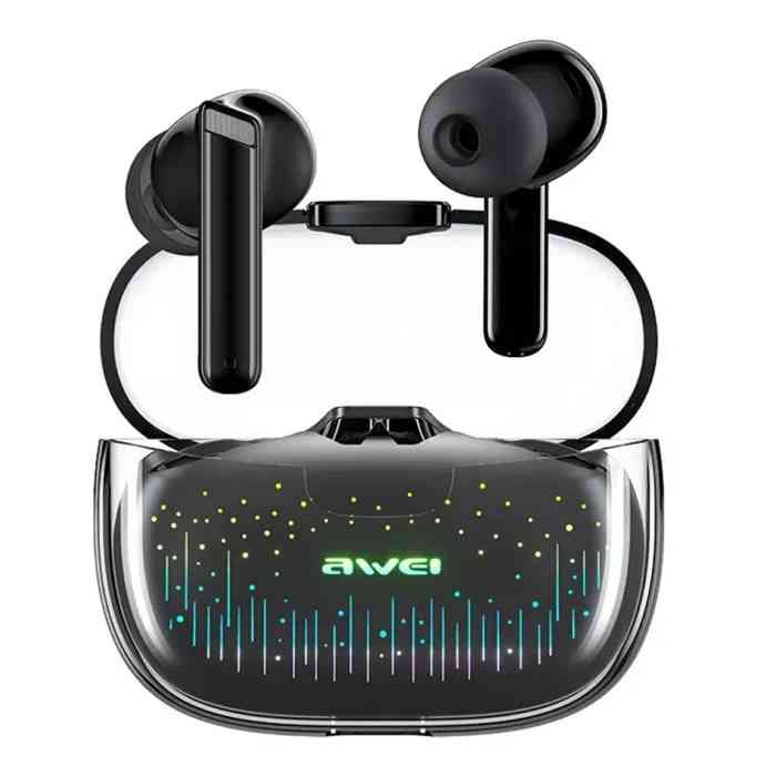 Awei T52 ANC TWS Wireless Earbuds Colorful Breathing Light Headphones