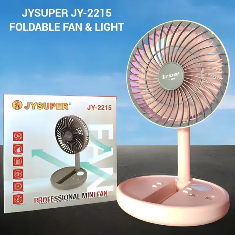 JY-2215 JYSUPER  Professional Rechargeable Fan With LED Light