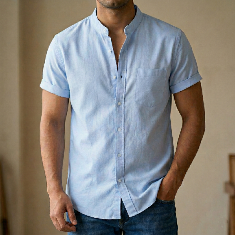Fashionable half-sleeve shirt for men ( sky)