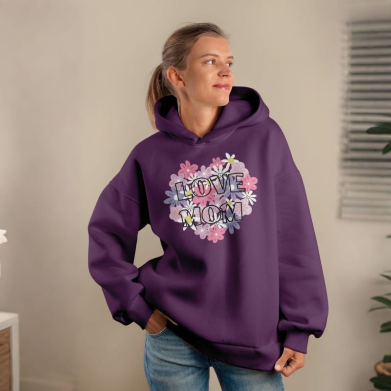 Premium Comfortable Printed Ladies Winter Hoodie ( Purple )