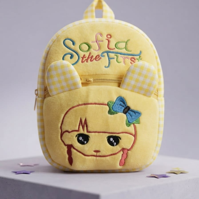 Sofia the First Cute Velvet/Plush Baby Bag - Yellow